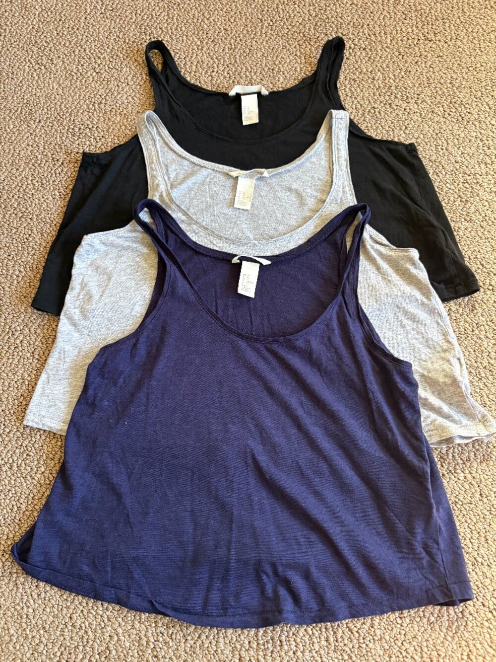 H&M Black Cropped Tank Tops- Size XS-Bundle of 3